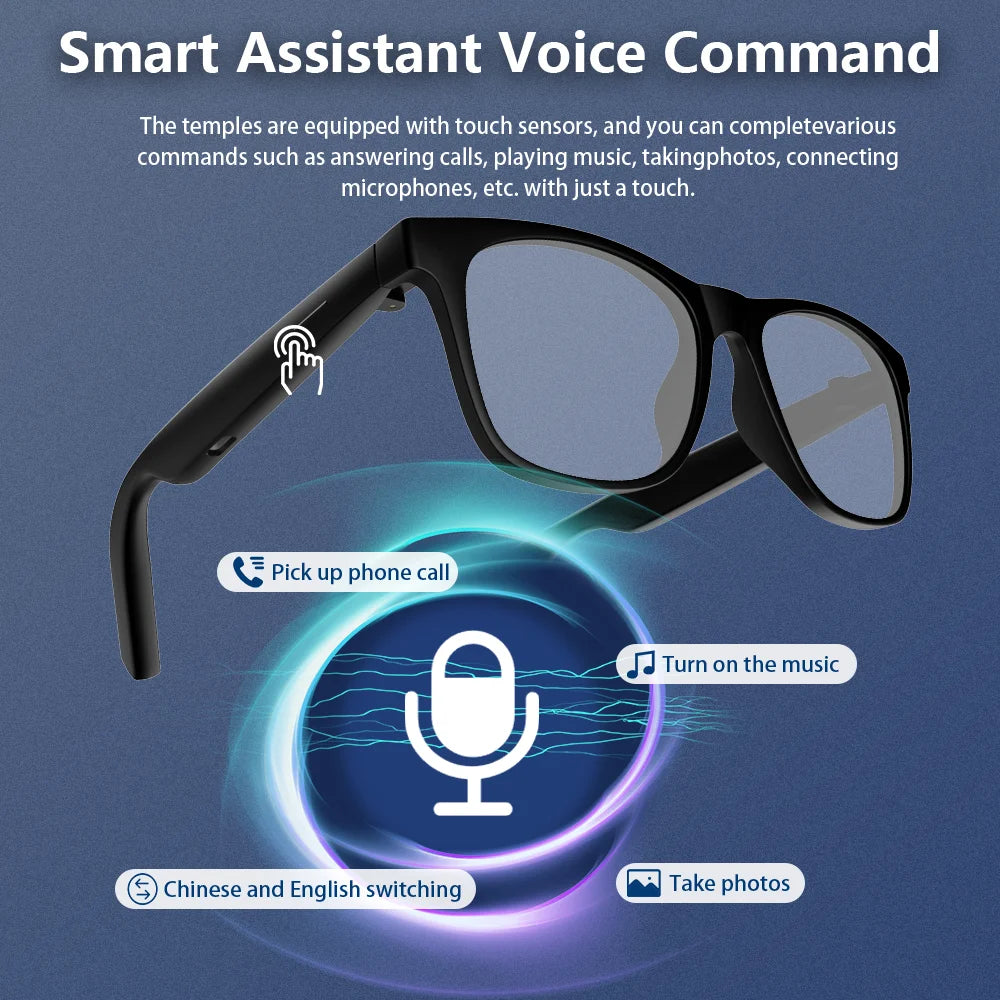 New Smart Wireless Bluetooth Glasses Listen to Music Answer the Phone Men and Women Fashion Anti-Blue Light Glasse