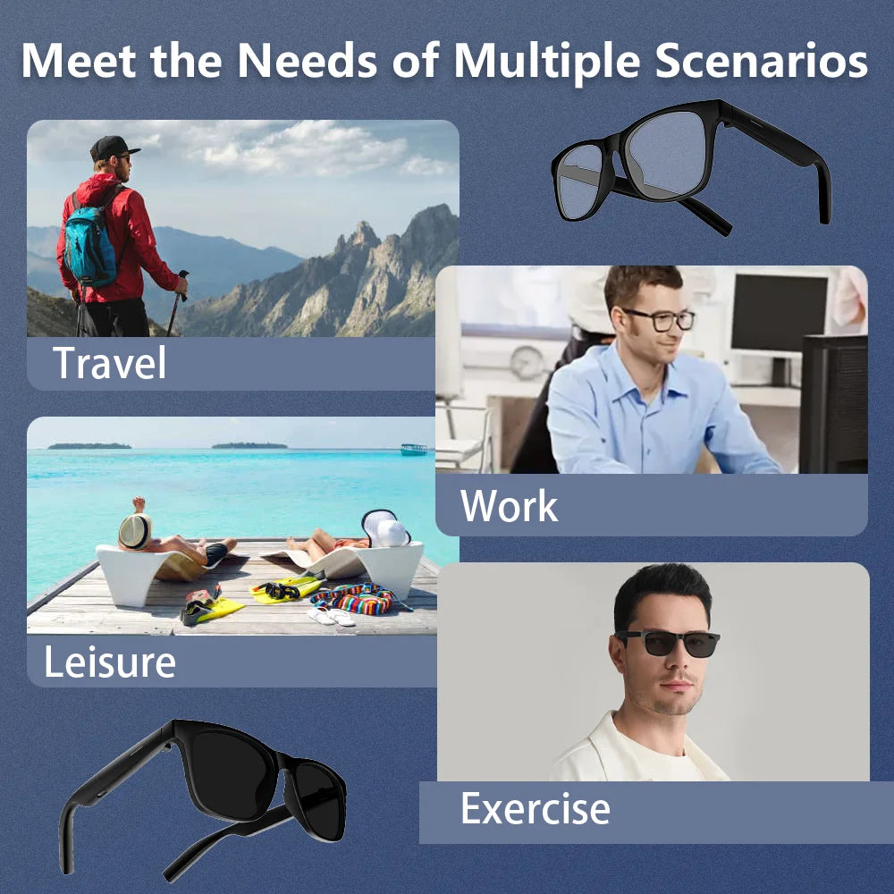 New Smart Wireless Bluetooth Glasses Listen to Music Answer the Phone Men and Women Fashion Anti-Blue Light Glasse