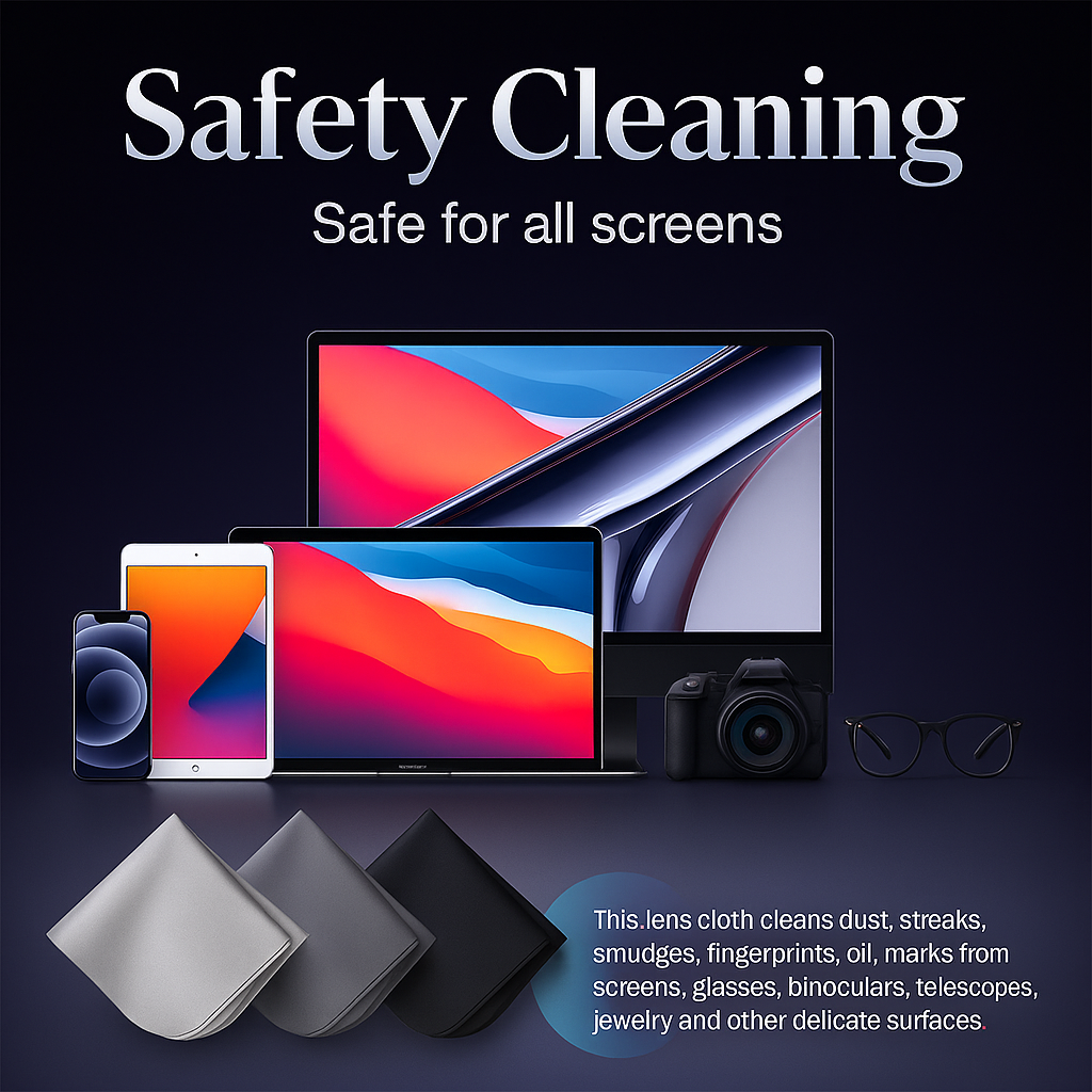 Microfiber Cleaning Cloth, 6 Pack - Premium Cloth for Glasses, Lens, Screens & More 20CM*20CM by