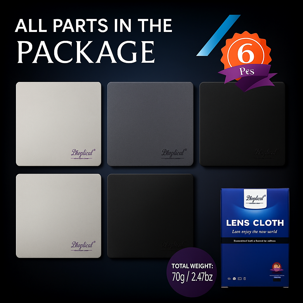 Microfiber Cleaning Cloth, 6 Pack - Premium Cloth for Glasses, Lens, Screens & More 20CM*20CM by