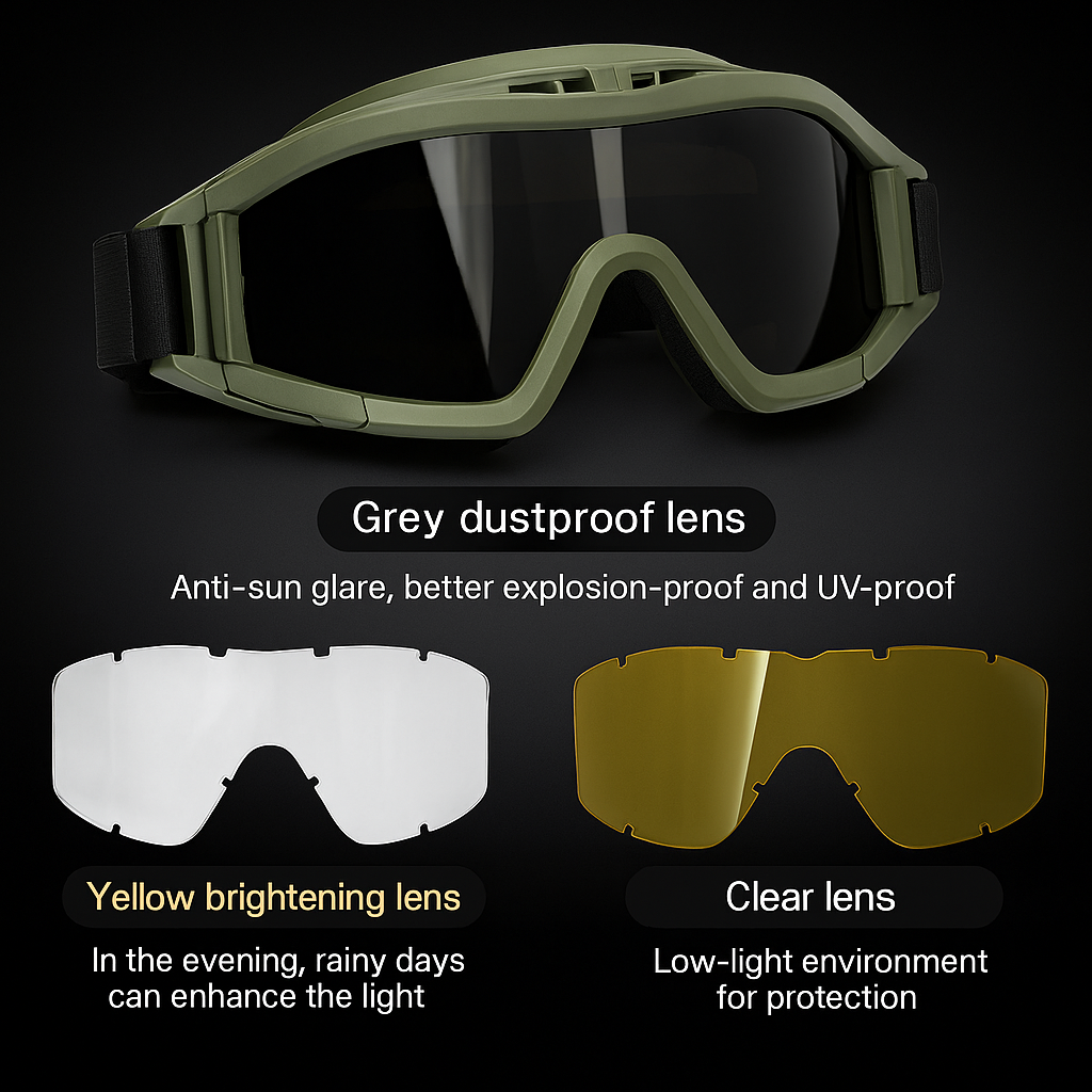 Explosion Proof Shooting Tactical Goggles Anti-Impact CS War Game Airsoft Paintball Hunting Mounteering Goggles Glasses