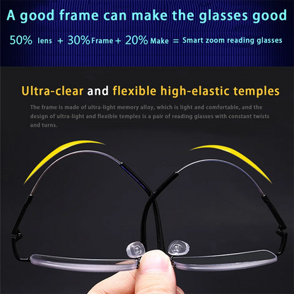 2025 Titanium Alloy Progressive Photochromic Reading Glasses Women Men Multi Focus anti Blue Light Presbyopia Glasses Sports