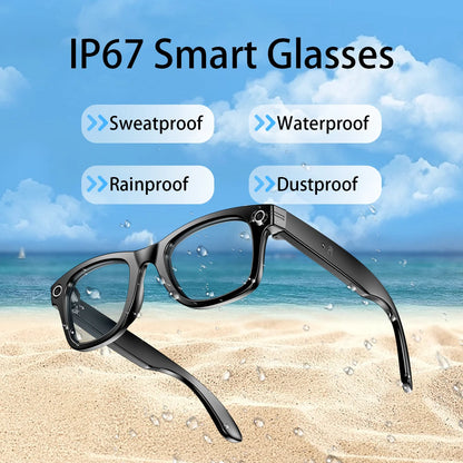 AI Translation Smart Glasses Bluetooth for Men Women with 140 Language,Headphone with Speaker,Camera Glasses for Travel Meeting