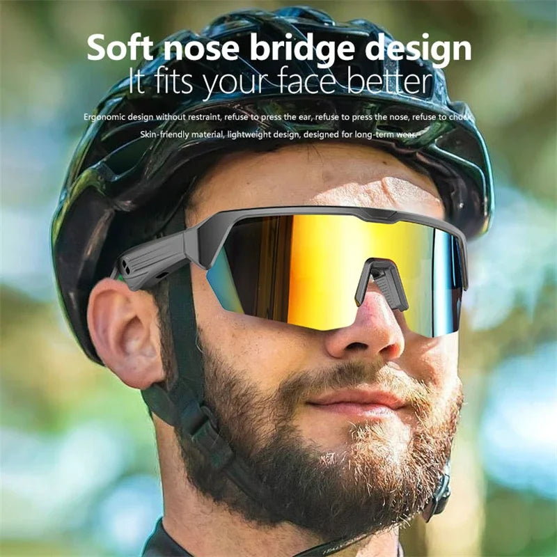 Bluetooth Smart Glasses with Audio Call and Remote Headset Functionality for Cycling, Sports, and Driving